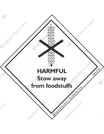 HARMFUL Stow away from foodstuffs