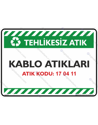 Kablo Atıkları Atık Kodu: 17 04 11