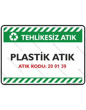 Plastik Atık Atık Kodu: 20 01 39