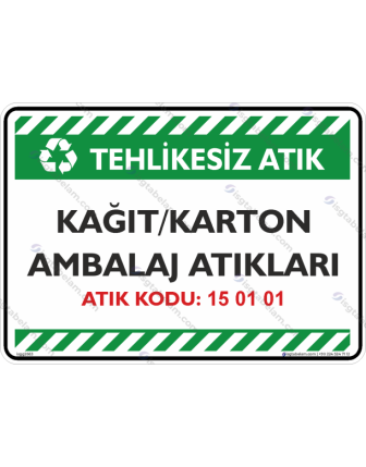 Kağıt/Karton Ambalaj Atıkları Atık Kodu: 15 01 01