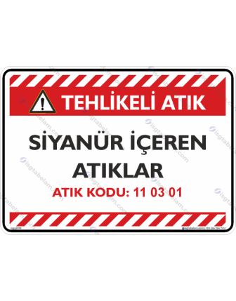Siyanür İçeren Atıklar Atık Kodu: 11 03 01