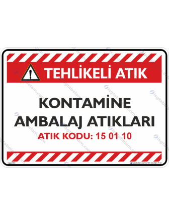 Kontamine Ambalaj Atıkları Atık Kodu: 15 01 10