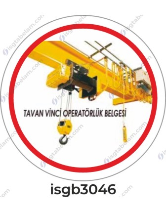 Tavan Vinç Operatörlük Belgesi