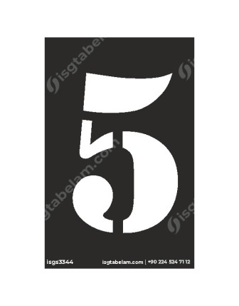 5 Rakamı Boyama Şablonu