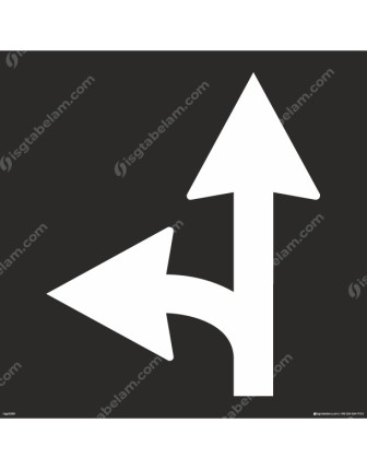 İleri ve Sola Dönen Ok Boyama Şablonu