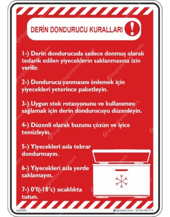Derin Dondurucu Kullanma Talimatı