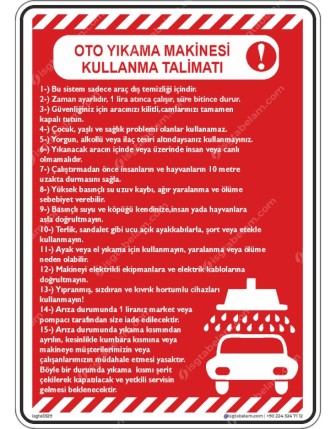 Oto Yıkama Makinesi Kullanma Talimatı