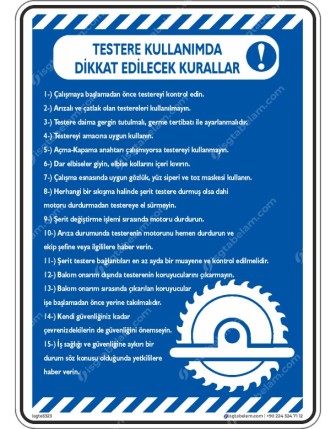 Testere Kullanım Talimatı