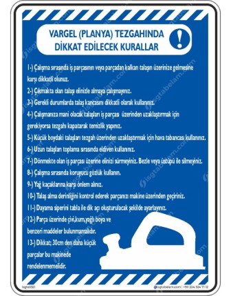 Vargel / Palanya Tezgahı Kullanım Talimatı