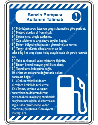 Benzin Pompası Kullanım Talimatı
