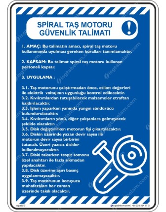Spiral Taş Motoru Güvenlik Talimatı