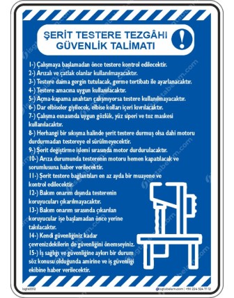 Şerit Testere Tezgahı Güvenlik Talimatı