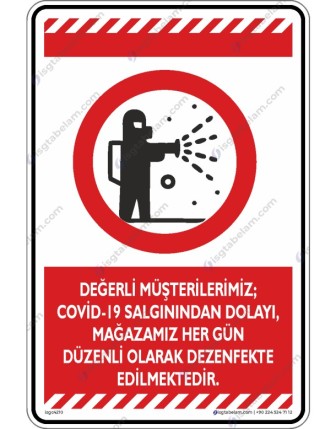 Değerli Müşterilerimiz COVID-19 Salgınından Dolayı, Mağazamız Her Gün Düzenli OlarakDezenfekte Edilmektedir