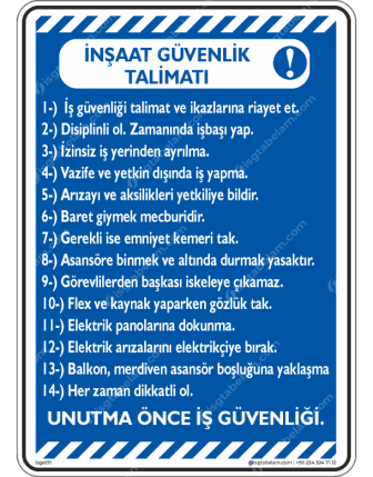 İnşaat Güvenlik Talimatı