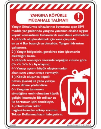 Yangına Köpükle Müdahale Talimatı