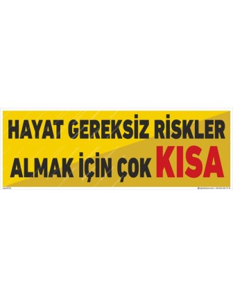 Hayat Gereksiz Riskler Almak İçin Çok Kısa