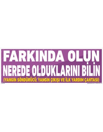 Farkında Olun Nerede Olduklarını Bilin (Yangın Söndürücü, Yangın Çıkışı ve İlk Yardım Çantası)