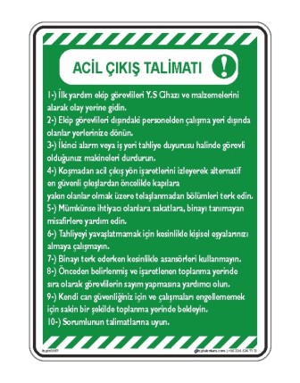 Acil Çıkış Talimatı