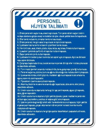 Personel Hijyen Talimatı