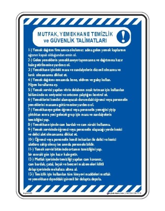 Mutfak, Yemekhane Temizlik ve Güvenlik Talimatları