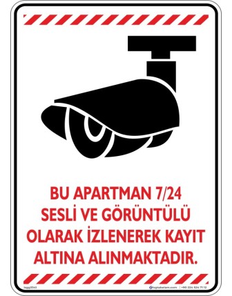 Bu Apartman 7/24 Sesli ve Görüntülü Olarak İzlenerek Kayıt Altına Alınmaktadır V3-5