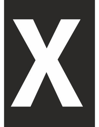 X Harfi Boyama Şablonu