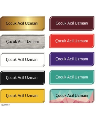 Çocuk Acil Uzmanı Kapı İsimliği