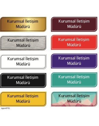 Kurumsal İletişim Müdürü Kapı İsimliği