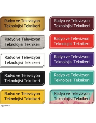 Radyo ve Televizyon Teknolojisi Teknikeri Kapı İsimliği
