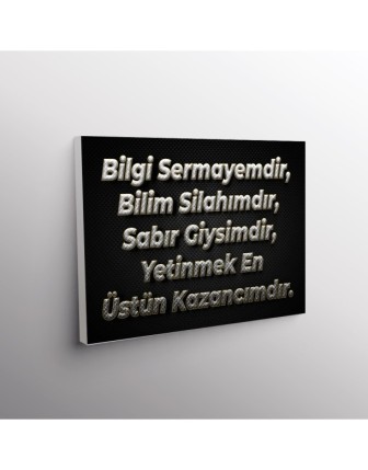 Bilgi Sermayemdir, Bilim Silahımdır, Sabır Giysimdir, Yetinmek En Üstün Kazancımdır.