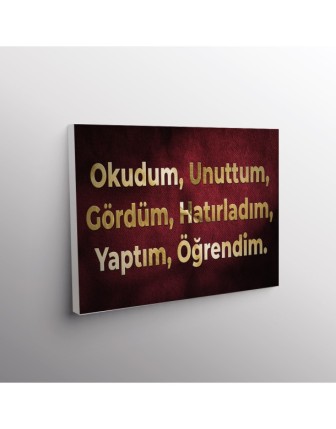 Okudum, Unuttum, Gördüm, Hatırladım, Yaptım, Öğrendim.