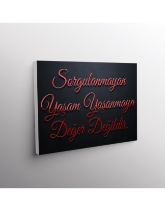 Sorgulanmayan Yaşam Yaşanmaya Değer Değildir.