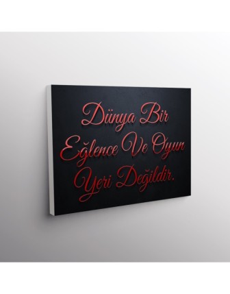 Dünya Bir Eğlence Ve Bir Oyun Yeri Değildir.