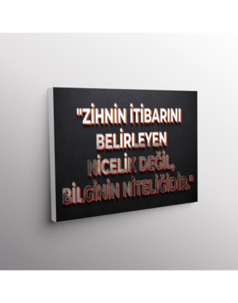 Zihnin İtibarını Belirleyen Nicelik Değil, Bilginin Niteliğidir.