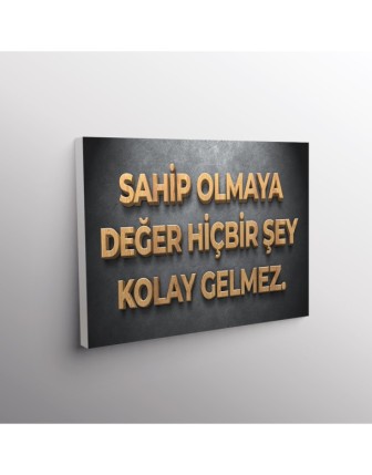 Sahip Olmaya Değer Hiçbir Şey Kolay