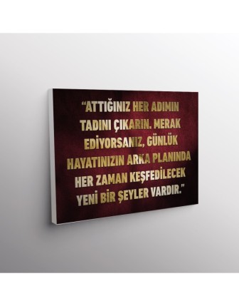 Attığınız Her Adımın Tadını Çıkarın.Merak Ediyorsanız,Günlük Hayatınızın Arka Planında Her Zaman Keşfedilecek Yeni Bir Şeyler Vardır.