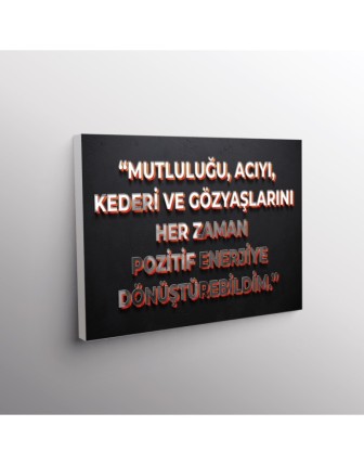 Mutluluğu,Acıyı,Kederi Ve Gözyaşlarını Her Zaman Pozitif Enerjiye Dönüştürebildim.