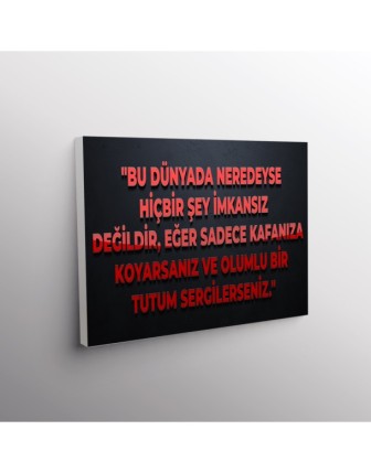 Bu Dünyada Nerdeyse Hiçbir Şey İmkansız Değildir,Eğer Sadece Kafanıza Koyarsanız Ve Olumlu Bir Tutum Sergilerseniz.