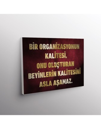 Bir Organizasyonun Kalite Onu Oluşturan Beyinlerin Kalitesini Asla Aşamaz.
