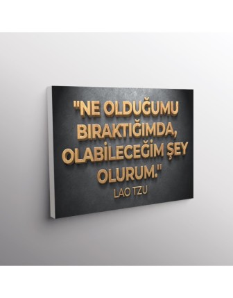 Ne Olduğumu Bıraktığımda, Olabileceğim Şey Olurum. (Lao Tzu)