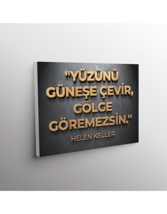 Yüzünü Güneşe Çevir, Gölge Göremezsin. (Helen Keller)