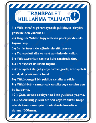 transpalet kullanma talimatı