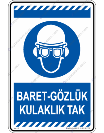 Baret,Gözlük,Kulaklık Tak