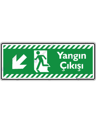 Yangın Çıkışı Sol Aşağıya Ok