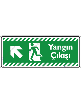 Yangın Çıkışı Sol Yukarıya Ok