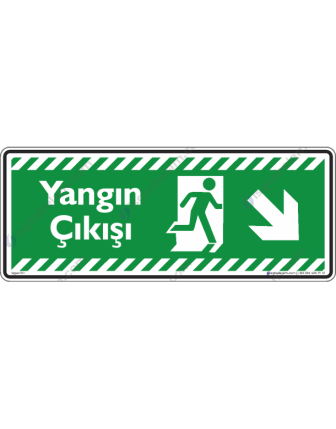 Yangın Çıkışı Sağ Aşağıya Ok