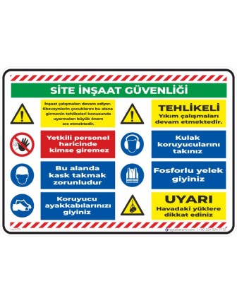 Site İnşaat Güvenliği Levhası