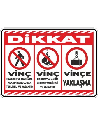 Çoklu Vinç Uyarı Levhası