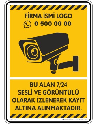 Bu Alan 7 gün 24 saat Kamera Sistemi ile İzleme Yapılarak Kaydedilmektedir