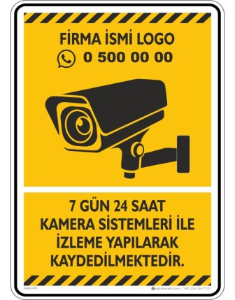 7 gün 24 saat Kamera Sistemi ile İzleme Yapılarak Kaydedilmektedir